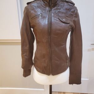 Danier brown leather jacket